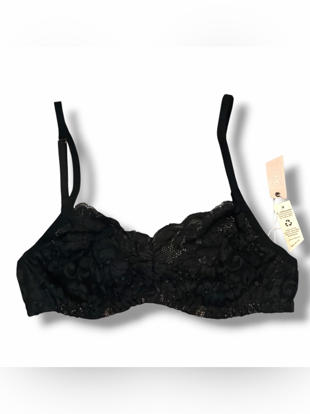 We Are HAH Black Lace Underwire Adjustable Bra Size 30-38C